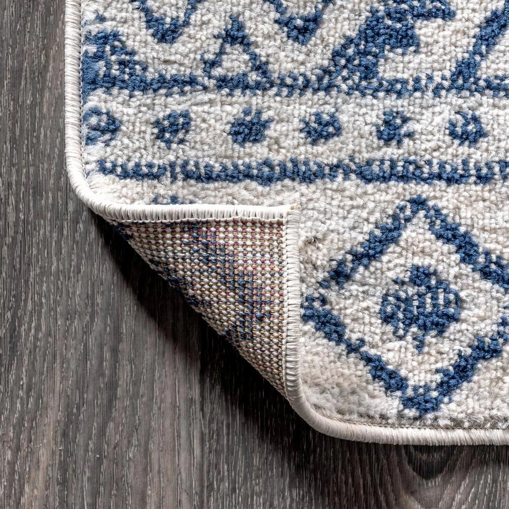 Moroccan Hype Boho Vintage Tribal Cream/Blue 8 ft. x 10 ft. Area Rug by JONATHAN Y - Image 9