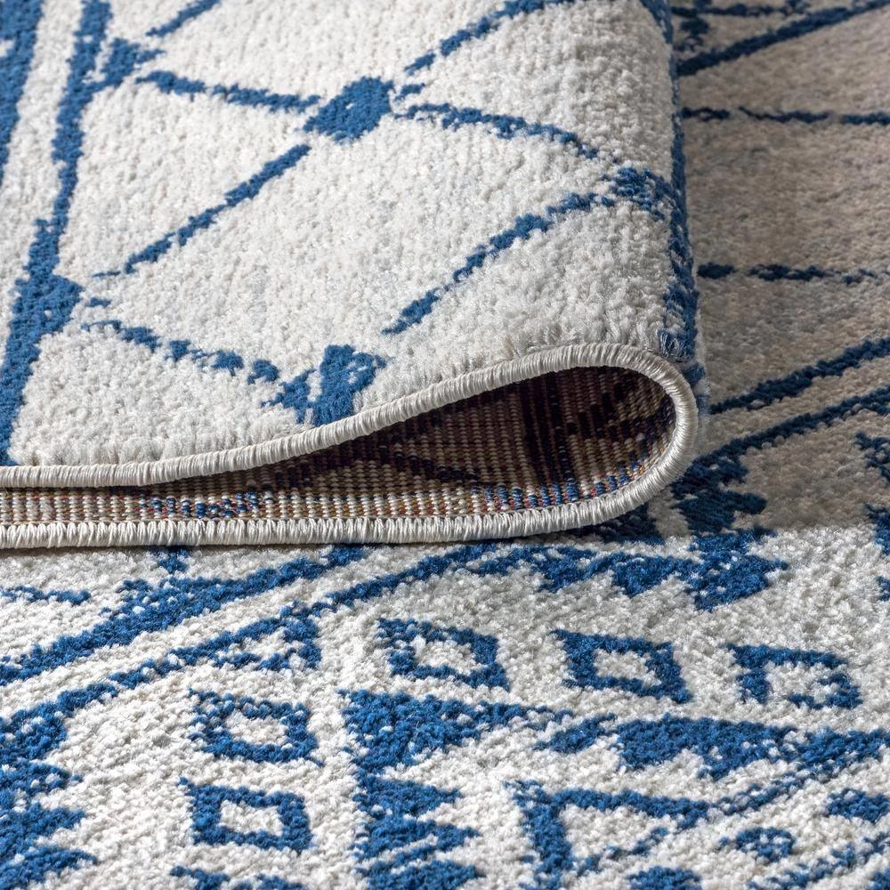 Moroccan Hype Boho Vintage Tribal Cream/Blue 8 ft. x 10 ft. Area Rug by JONATHAN Y - Image 8