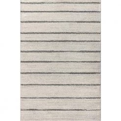 Cream/Gray 8 ft. x 10 ft. Williamsburg Minimalist Stripe Area Rug by JONATHAN Y