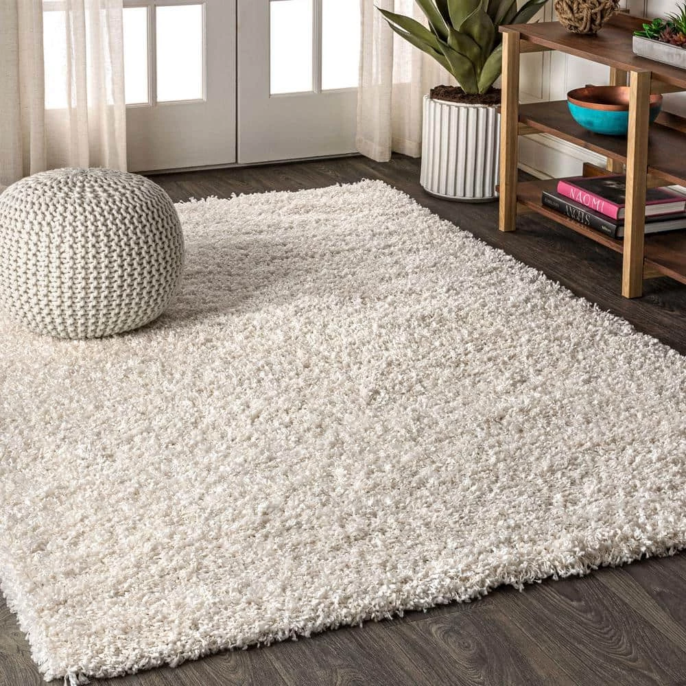 Mercer Shag Plush Cream 8 ft. x 10 ft. Area Rug by JONATHAN Y - Image 2