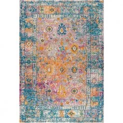Bohemian Flair Boho Vintage Faded Cream/Navy 5 ft. x 8 ft. Area Rug by JONATHAN Y