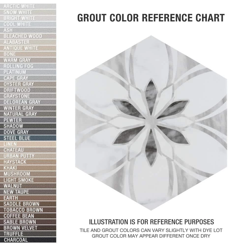 Classico Bardiglio Hex Dahlia Light 7 in. x 8 in. Porcelain Floor and Wall Tile (7.5 sq. ft./Case) by Merola Tile - Image 5