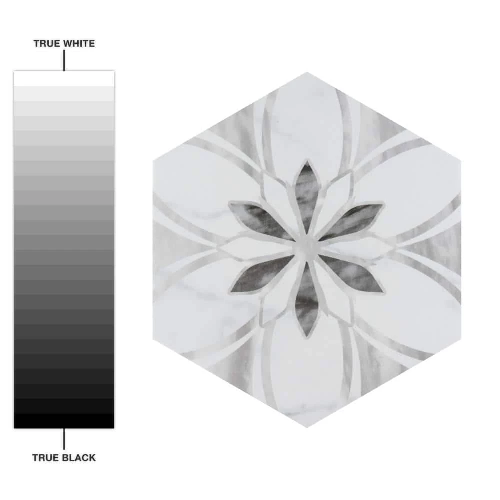 Classico Bardiglio Hex Dahlia Light 7 in. x 8 in. Porcelain Floor and Wall Tile (7.5 sq. ft./Case) by Merola Tile - Image 9