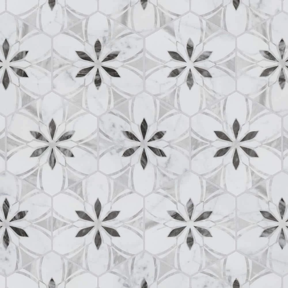 Classico Bardiglio Hex Dahlia Light 7 in. x 8 in. Porcelain Floor and Wall Tile (7.5 sq. ft./Case) by Merola Tile - Image 4