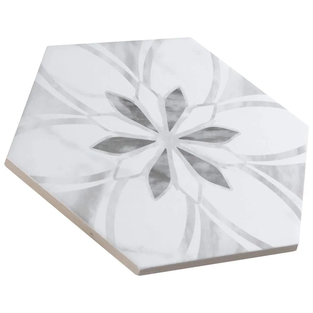 Classico Bardiglio Hex Dahlia Light 7 in. x 8 in. Porcelain Floor and Wall Tile (7.5 sq. ft./Case) by Merola Tile - Image 11