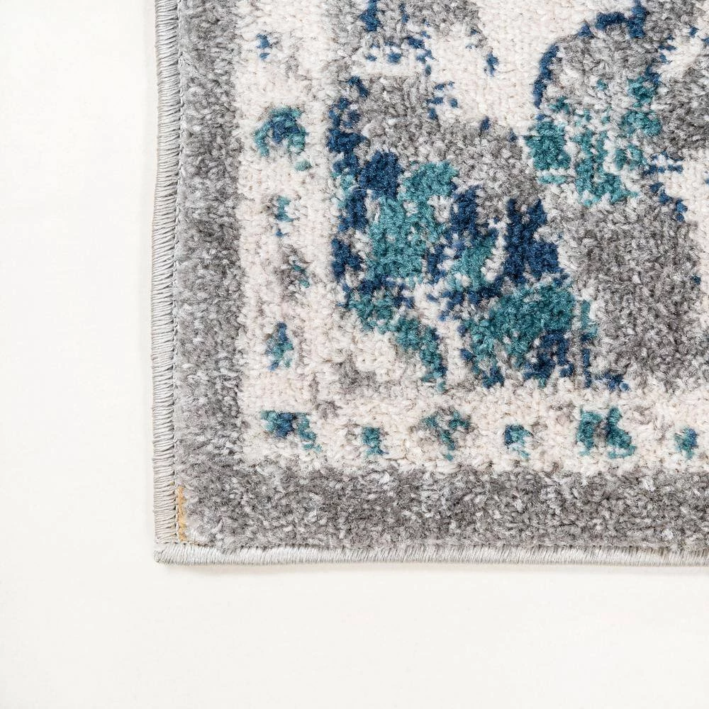 Anaise Ornate Dark Blue/Gray 8 ft. x 10 ft. Boho Medallion Area Rug by JONATHAN Y - Image 8