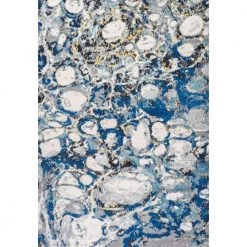Pebble Navy and Gray Marbled Abstract Dark Gray/Blue 4 ft. x 6 ft. Area Rug by JONATHAN Y