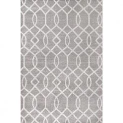 Asilah Ogee Fretwork Drak Gray/Cream 5 ft. x 8 ft. Area Rug by JONATHAN Y