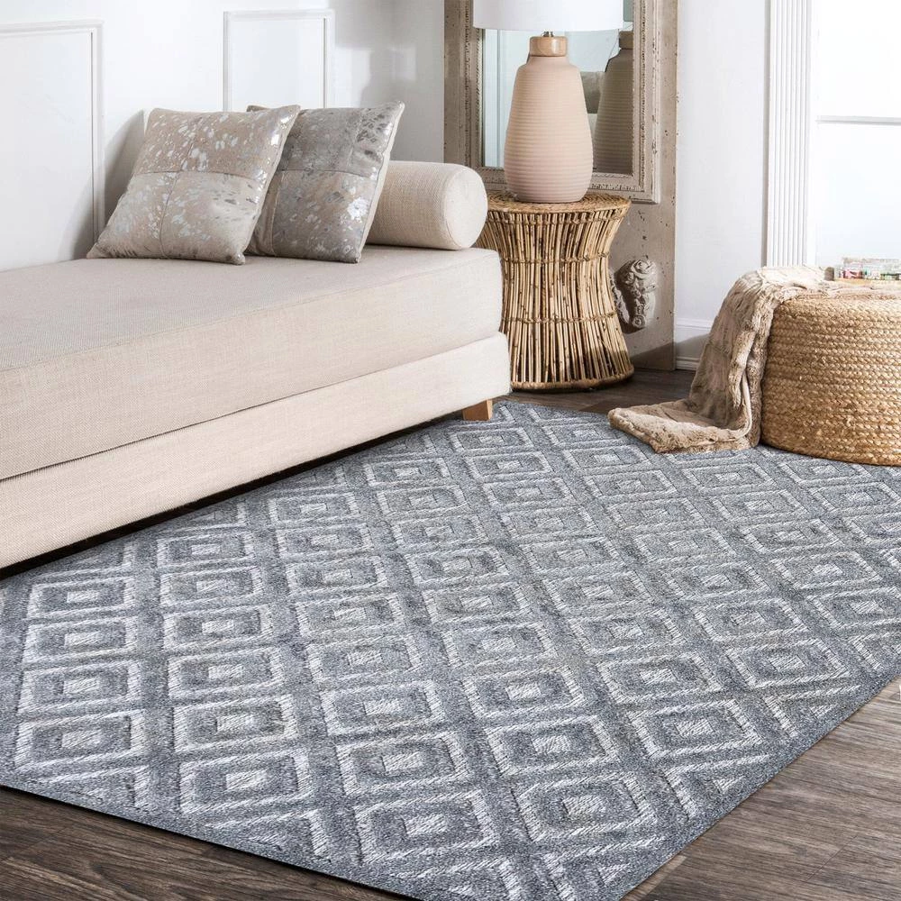 Portmany Neutral Diamond Trellis Dark Gray 8 ft. x 10 ft. Indoor/Outdoor Area Rug by JONATHAN Y - Image 3