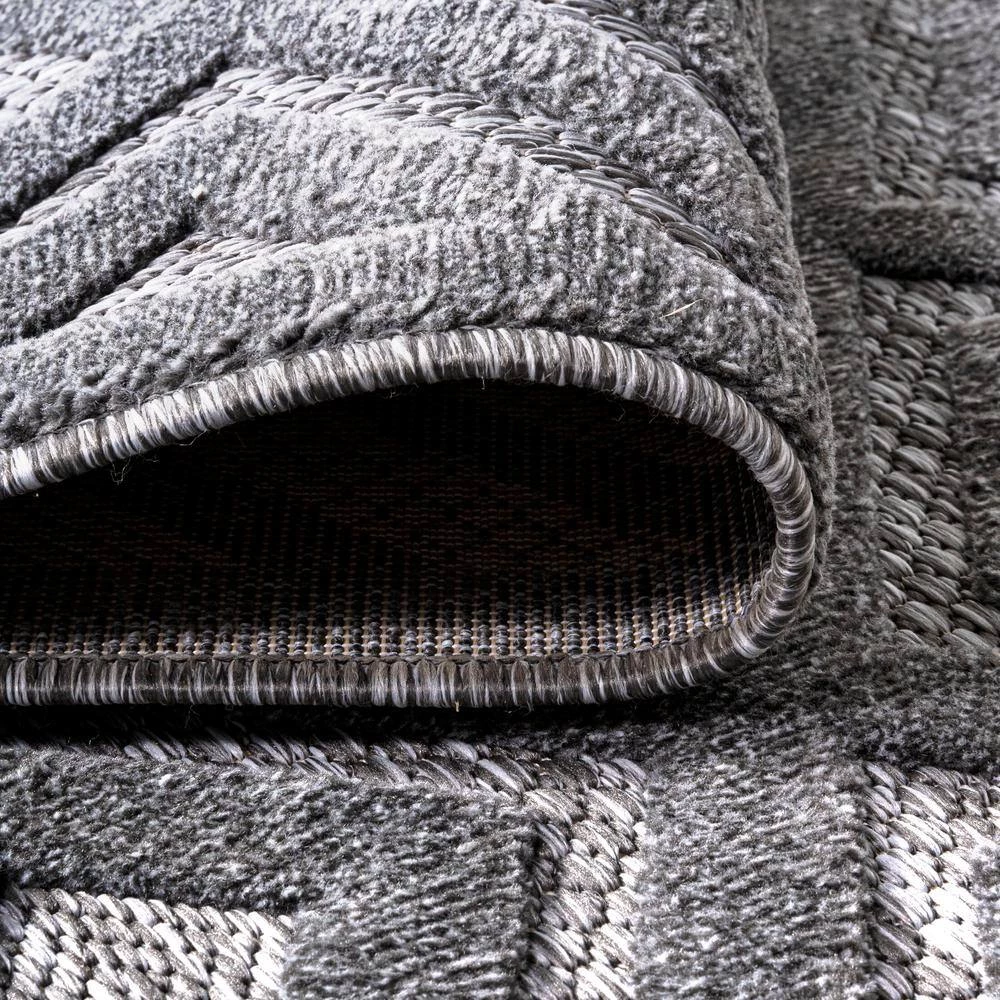 Portmany Neutral Diamond Trellis Dark Gray 8 ft. x 10 ft. Indoor/Outdoor Area Rug by JONATHAN Y - Image 8