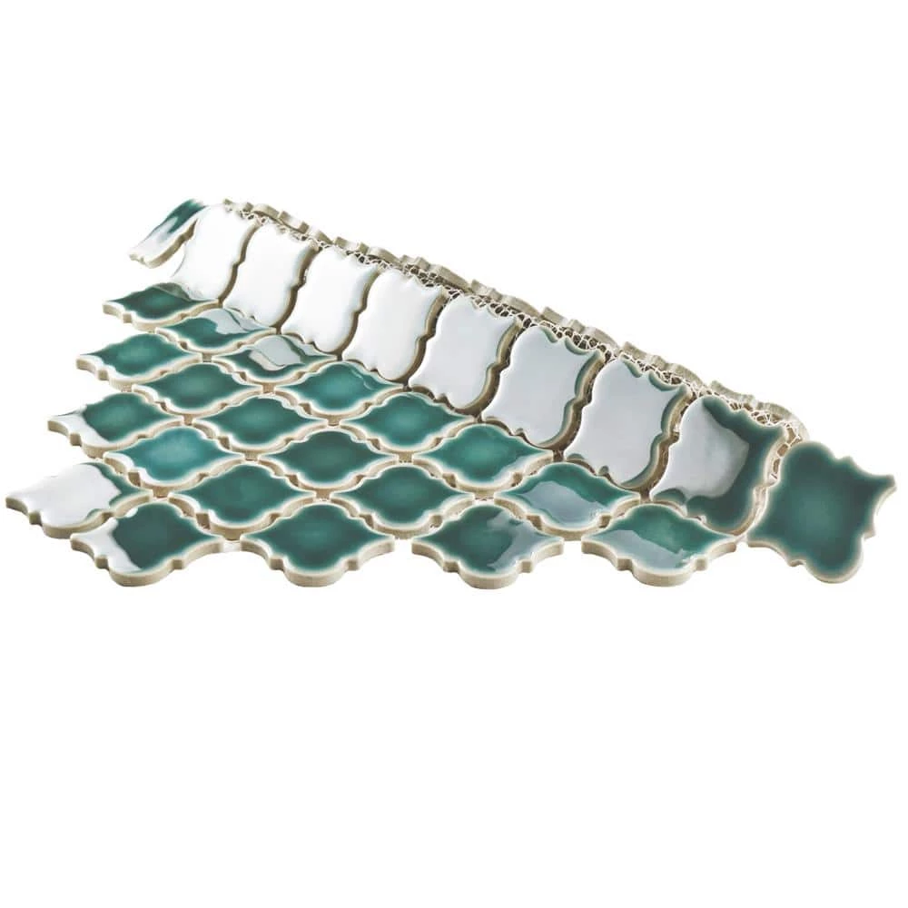 Hudson Tangier Emerald 12 in. x 12 in. Porcelain Mosaic Tile (10.96 sq. ft. / Case) by Merola Tile - Image 8