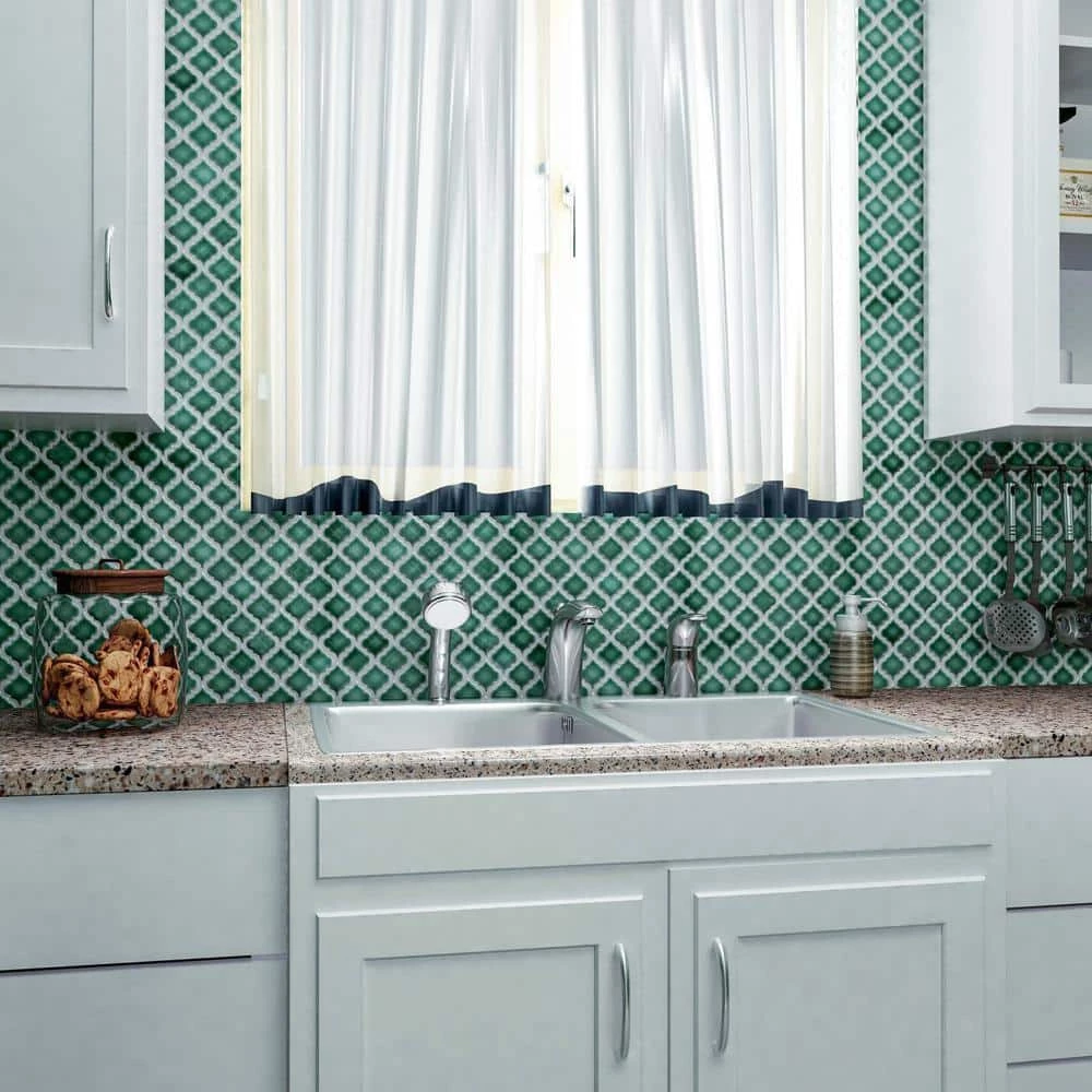 Hudson Tangier Emerald 12 in. x 12 in. Porcelain Mosaic Tile (10.96 sq. ft. / Case) by Merola Tile - Image 2