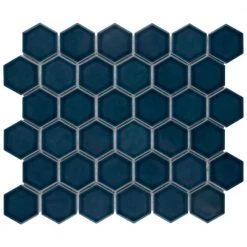 Tribeca 2 in. Hex Glacier Blue 12-5/8 in. x 11-1/8 in. Porcelain Mosaic Floor and Wall Tile (9.96 sq. ft./Case) by Merola Tile