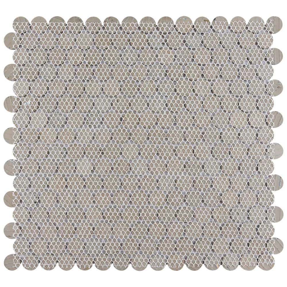 Hudson Penny Round Glossy Black 12 in. x 12-5/8 in. x 5 mm Porcelain Mosaic Tile (10.74 sq. ft. / case) by Merola Tile - Image 15