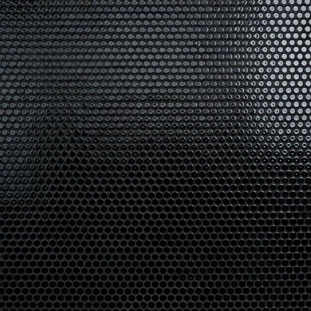 Hudson Penny Round Glossy Black 12 in. x 12-5/8 in. x 5 mm Porcelain Mosaic Tile (10.74 sq. ft. / case) by Merola Tile - Image 4