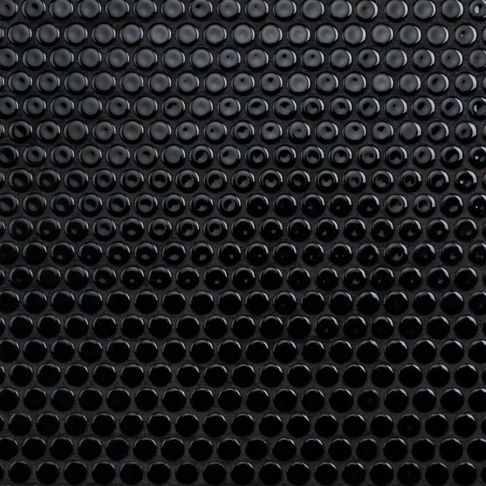 Hudson Penny Round Glossy Black 12 in. x 12-5/8 in. x 5 mm Porcelain Mosaic Tile (10.74 sq. ft. / case) by Merola Tile - Image 14