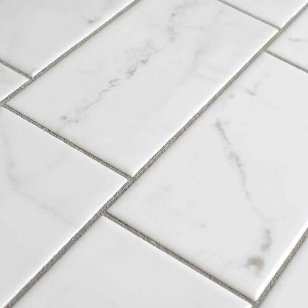 Classico Carrara Glossy 3 in. x 6 in. Ceramic Wall Tile (5.72 sq. ft./Case) by Merola Tile - Image 11