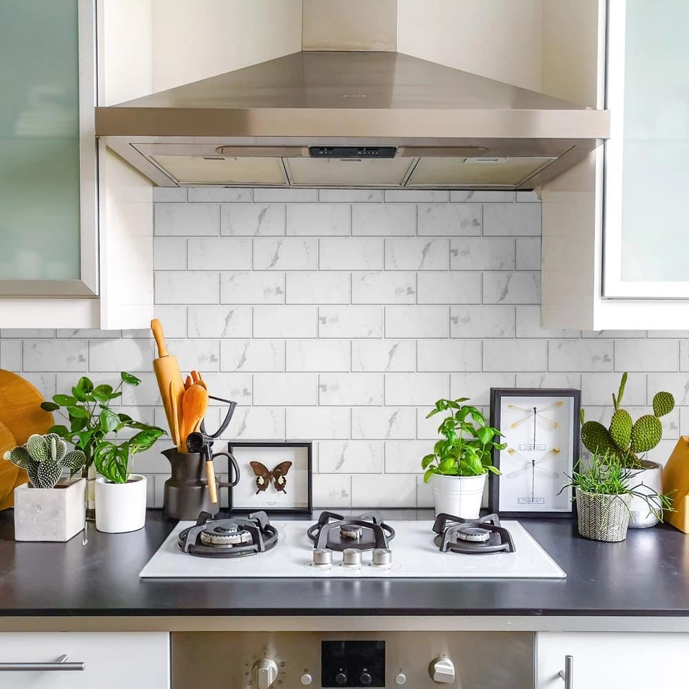 Classico Carrara Glossy 3 in. x 6 in. Ceramic Wall Tile (5.72 sq. ft./Case) by Merola Tile - Image 9