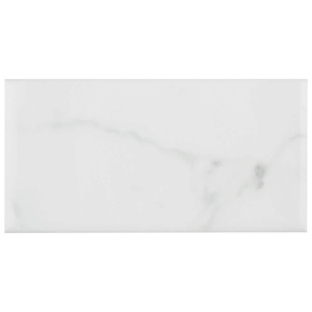 Classico Carrara Glossy 3 in. x 6 in. Ceramic Wall Tile (5.72 sq. ft./Case) by Merola Tile