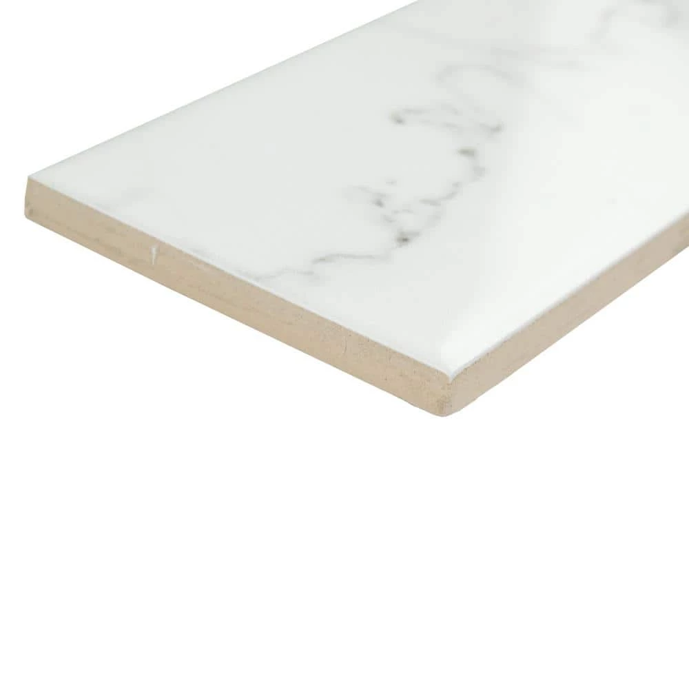Classico Carrara Glossy 3 in. x 6 in. Ceramic Wall Tile (5.72 sq. ft./Case) by Merola Tile - Image 7