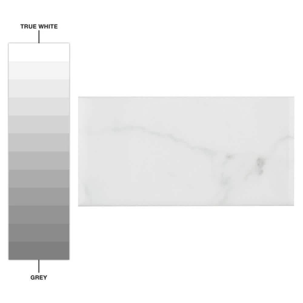 Classico Carrara Glossy 3 in. x 6 in. Ceramic Wall Tile (5.72 sq. ft./Case) by Merola Tile - Image 8