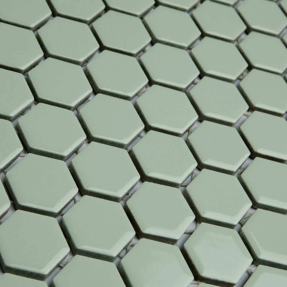 Metro 1 in. Hex Glossy Mint 10-1/4 in. x 11-7/8 in. Porcelain Mosaic Tile (8.6 sq. ft./Case) by Merola Tile - Image 5