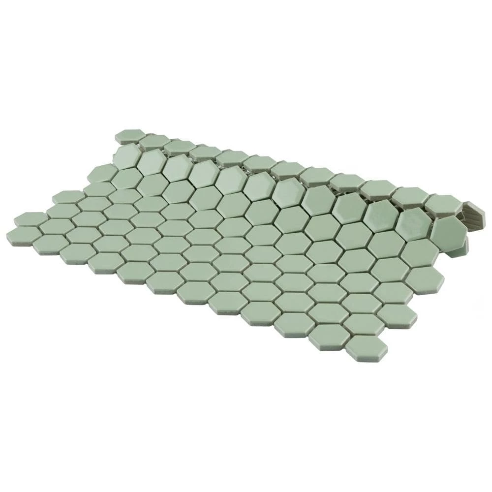 Metro 1 in. Hex Glossy Mint 10-1/4 in. x 11-7/8 in. Porcelain Mosaic Tile (8.6 sq. ft./Case) by Merola Tile - Image 3