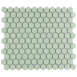 Metro 1 in. Hex Glossy Mint 10-1/4 in. x 11-7/8 in. Porcelain Mosaic Tile (8.6 sq. ft./Case) by Merola Tile