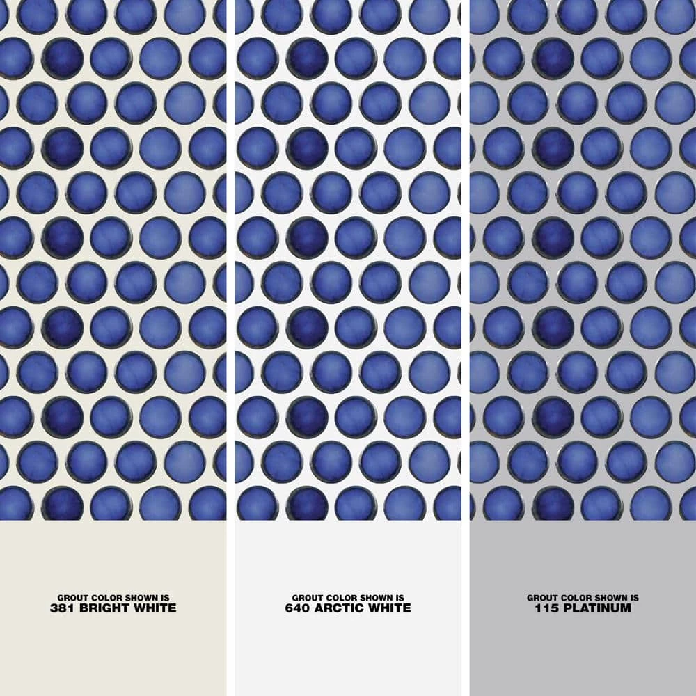 Hudson Penny Round Glossy Sapphire 12 in. x 12 in. Porcelain Mos (10.74 sq. ft./Case) by Merola Tile - Image 4