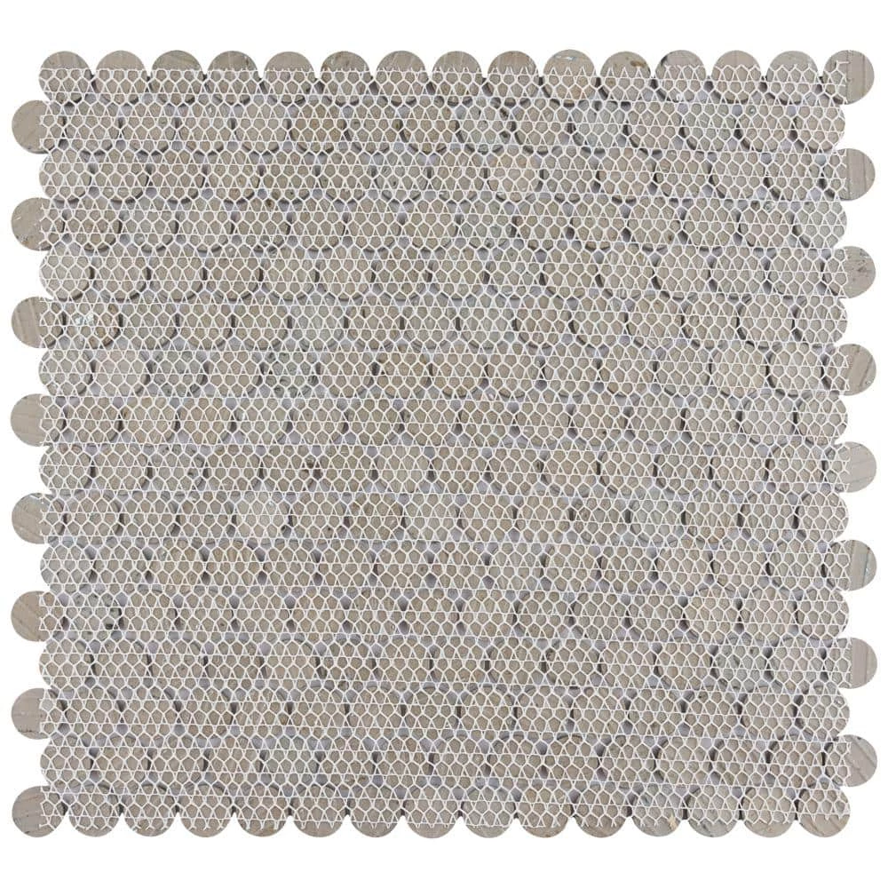 Hudson Penny Round Glossy Sapphire 12 in. x 12 in. Porcelain Mos (10.74 sq. ft./Case) by Merola Tile - Image 14