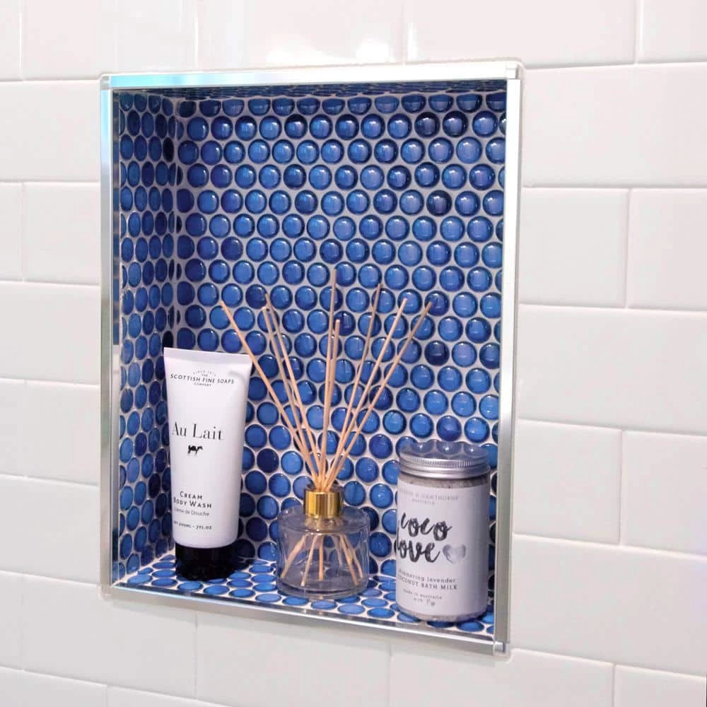 Hudson Penny Round Glossy Sapphire 12 in. x 12 in. Porcelain Mos (10.74 sq. ft./Case) by Merola Tile - Image 2