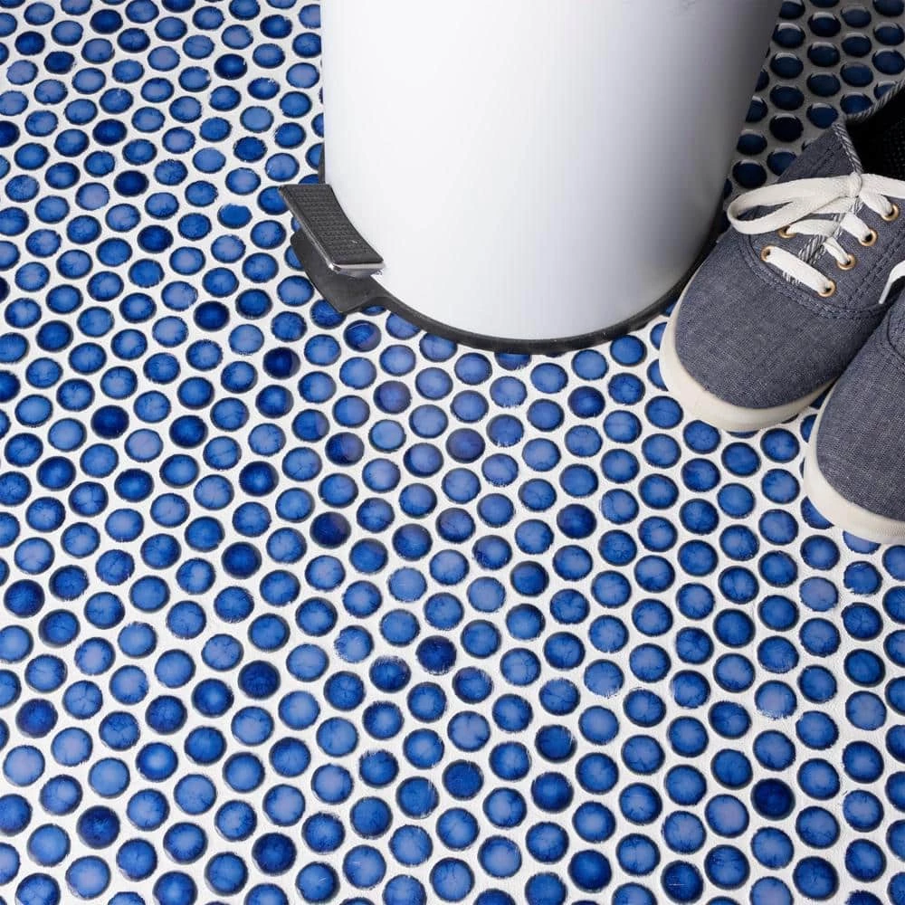 Hudson Penny Round Glossy Sapphire 12 in. x 12 in. Porcelain Mos (10.74 sq. ft./Case) by Merola Tile - Image 11