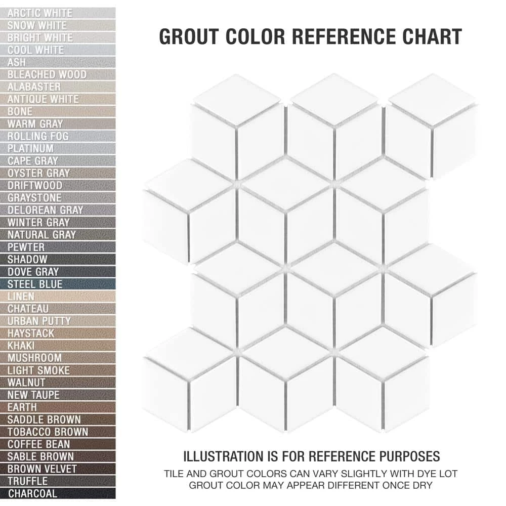 Metro Rhombus Glossy White 10-1/2 in. x 12-1/8 in. Porcelain Mosaic Tile (9.0 sq. ft./Case) by Merola Tile - Image 5