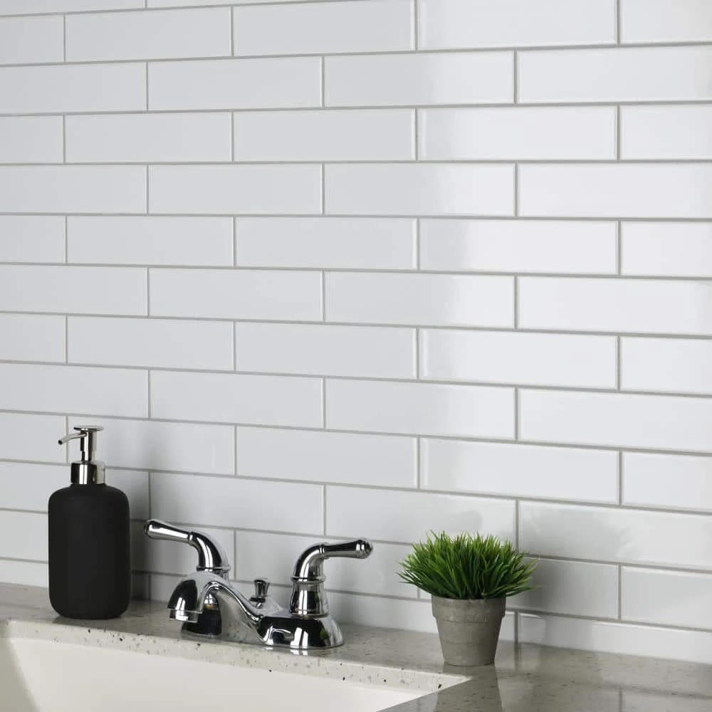 Metro Soho Subway Glossy White 1-3/4 in. x 7-3/4 in. Porcelain Floor and Wall Tile (3.0 sq. ft./Case) by Merola Tile - Image 2