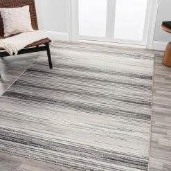Austin Gray/Black 8 ft. x 10 ft. Gradient Striped Area Rug by JONATHAN Y