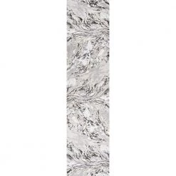Swirl Marbled Abstract Gray/Black 2 ft. x 8 ft. Runner Rug by JONATHAN Y