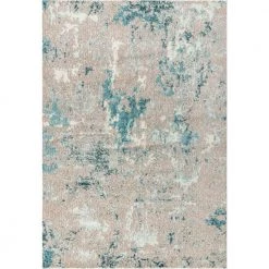 Contemporary Pop Modern Abstract Vintage Faded Gray/Blue 8 ft. x 10 ft. Area Rug by JONATHAN Y