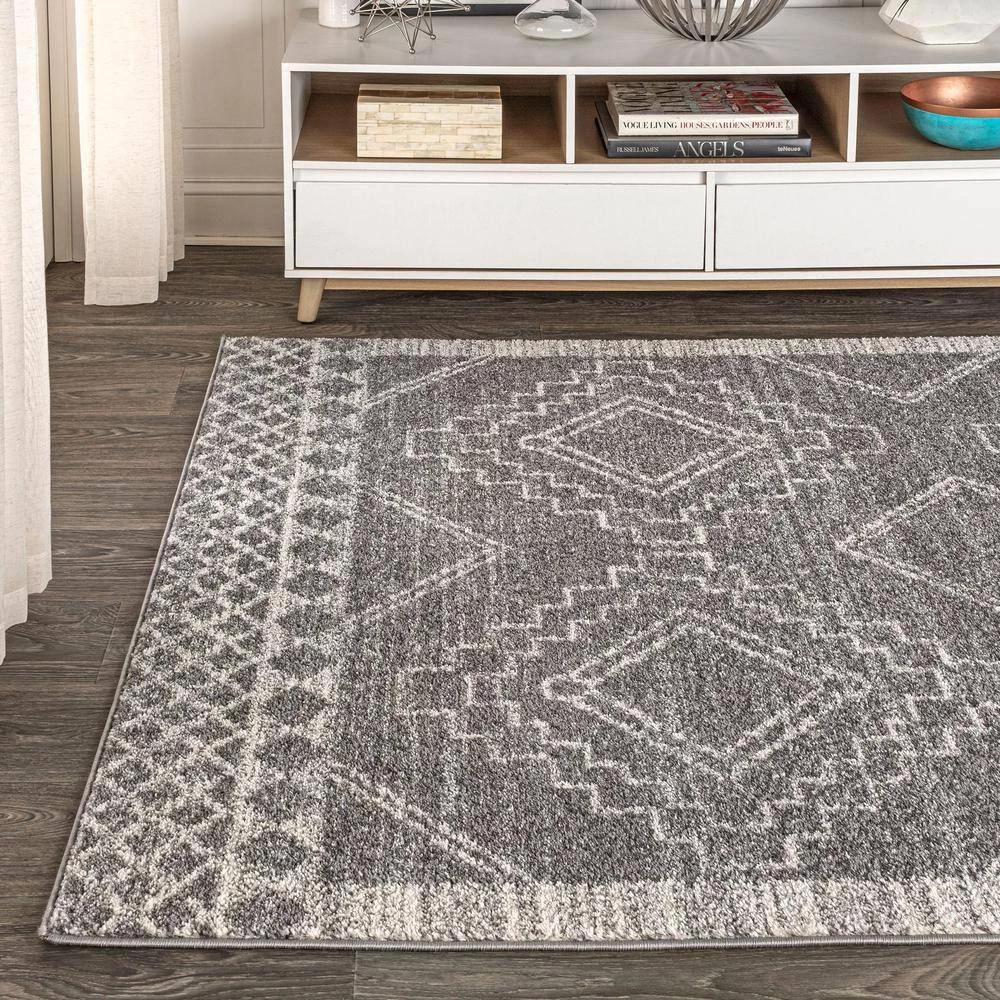 Amir Moroccan Beni Souk Gray/Cream 8 ft. x 10 ft. Area Rug by JONATHAN Y - Image 5
