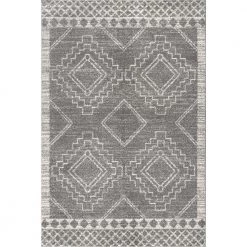 Amir Moroccan Beni Souk Gray/Cream 8 ft. x 10 ft. Area Rug by JONATHAN Y