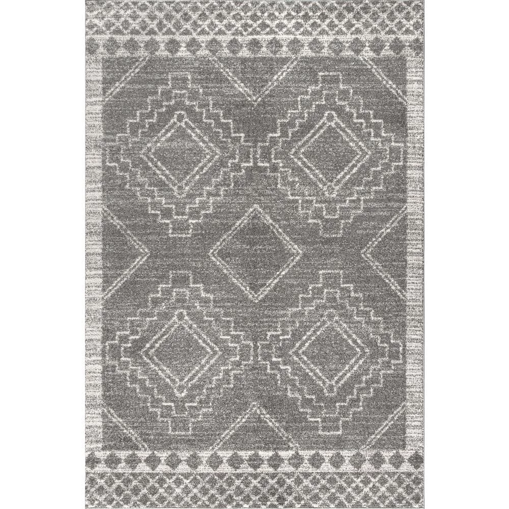 Amir Moroccan Beni Souk Gray/Cream 8 ft. x 10 ft. Area Rug by JONATHAN Y