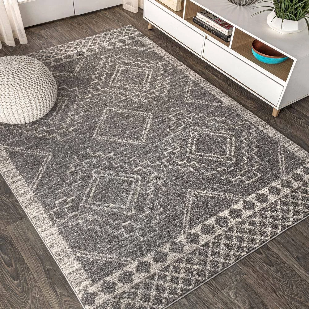 Amir Moroccan Beni Souk Gray/Cream 8 ft. x 10 ft. Area Rug by JONATHAN Y - Image 6