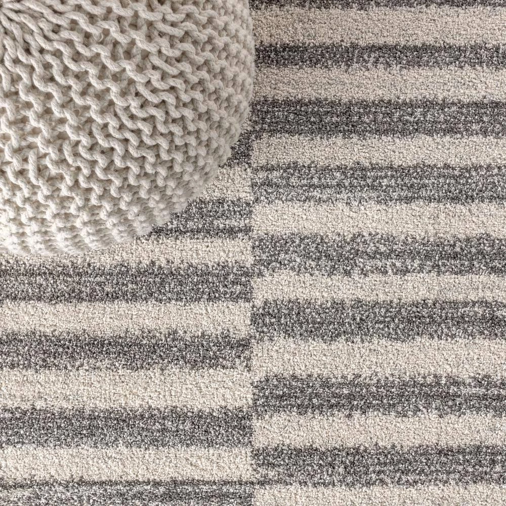 Lyla Offset Stripe Gray/Cream 8 ft. x 10 ft. Area Rug by JONATHAN Y - Image 6