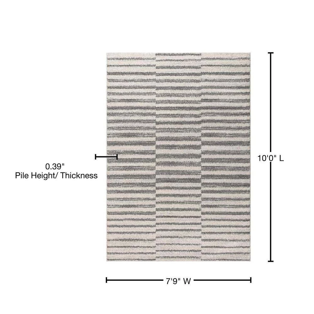 Lyla Offset Stripe Gray/Cream 8 ft. x 10 ft. Area Rug by JONATHAN Y - Image 12