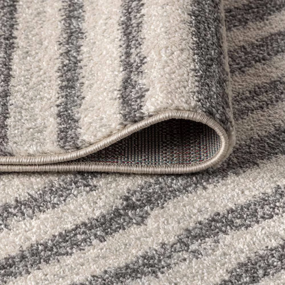 Lyla Offset Stripe Gray/Cream 8 ft. x 10 ft. Area Rug by JONATHAN Y - Image 8