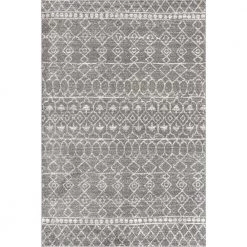 Izil Moroccan Beni Souk Gray/Cream 8 ft. x 10 ft. Area Rug by JONATHAN Y