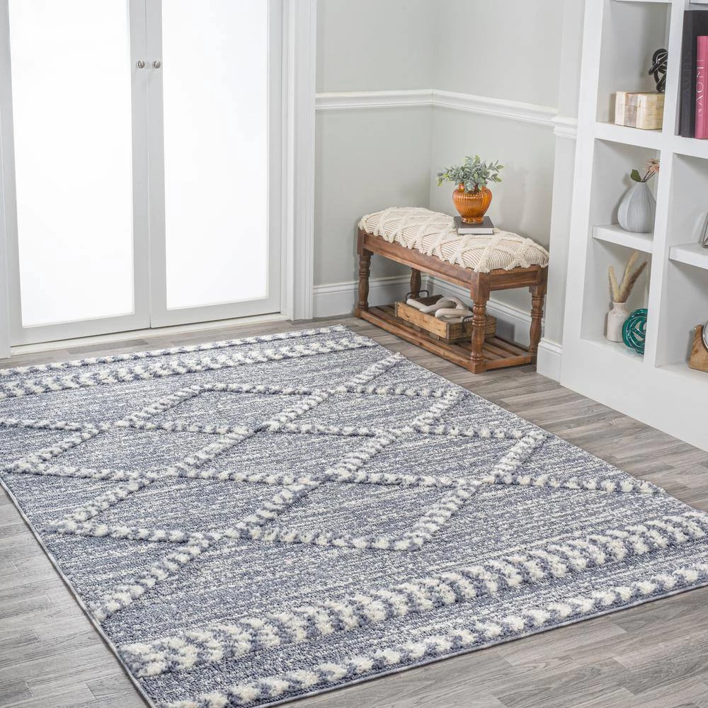 Sofie Gray/Cream 5 ft. x 8 ft. Moroccan Trellis High-Low Area Rug by JONATHAN Y - Image 5