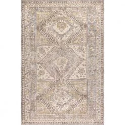 Darija Ornate Geometric Medallion Gray 7 ft. 9 in. x 10 ft. Area Rug by JONATHAN Y