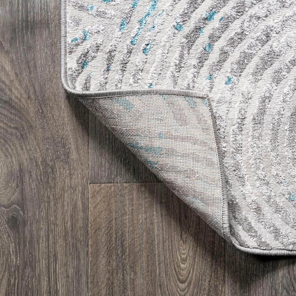 Timeworn Modern Abstract Gray/Turquoise 8 ft. x 10 ft. Area Rug by JONATHAN Y - Image 6