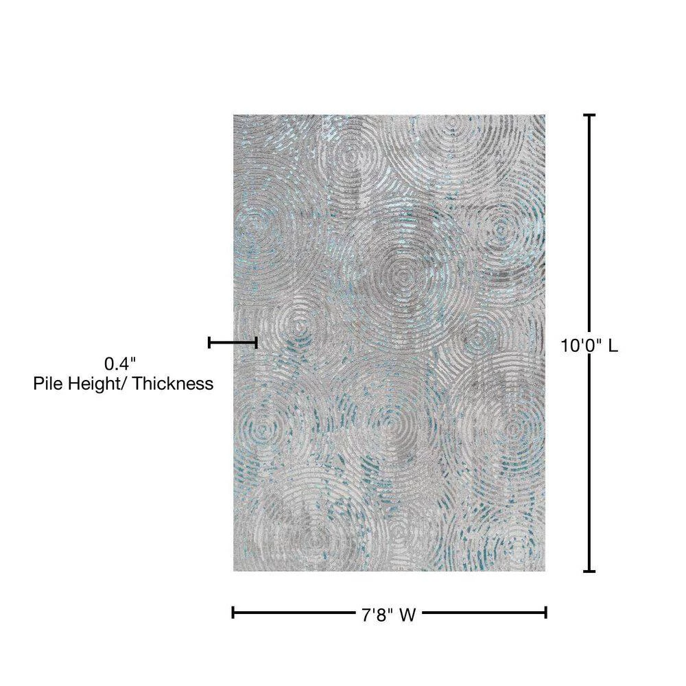 Timeworn Modern Abstract Gray/Turquoise 8 ft. x 10 ft. Area Rug by JONATHAN Y - Image 10