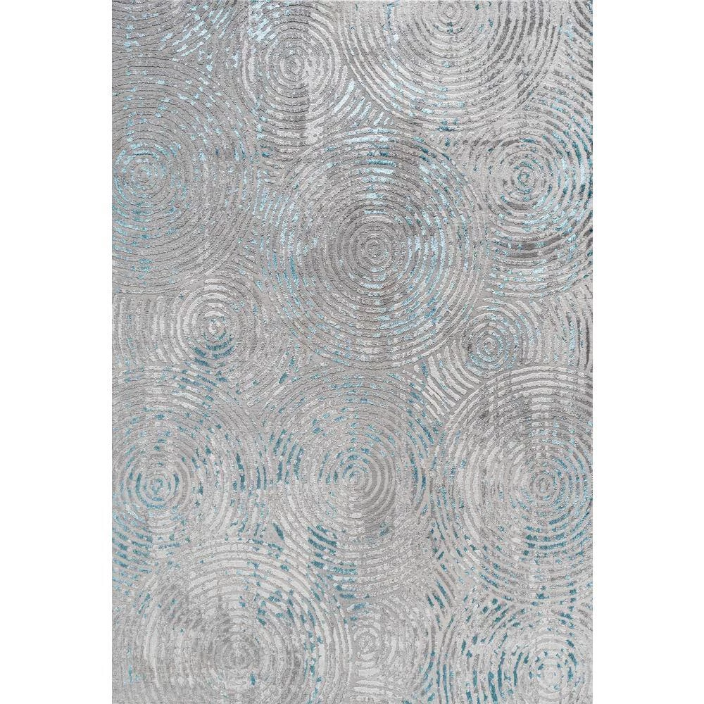 Timeworn Modern Abstract Gray/Turquoise 8 ft. x 10 ft. Area Rug by JONATHAN Y - Image 2